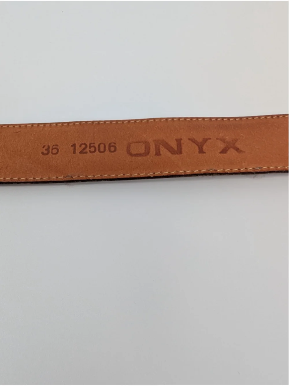 Vintage 1993 Onyx Brighton Brown Croc Embossed Leather Western Belt 36